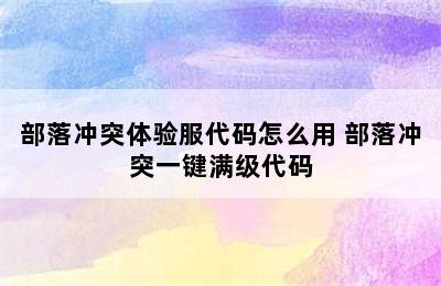 部落冲突体验服代码怎么用 部落冲突一键满级代码